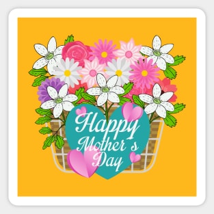 Mothers day flower basket Sticker